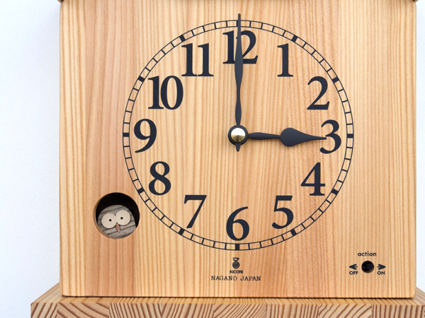 木製の掛け時計・置き時計・からくり時計など贈り物に人気の手作り時計
｜キコリ時計工房（Kicori）【本店】｜バードハウスの時計