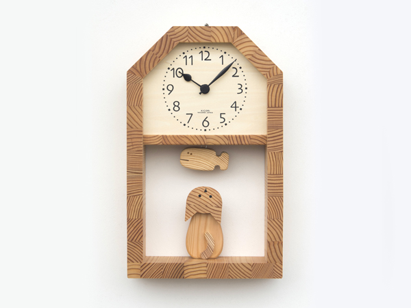 木製の掛け時計・置き時計・からくり時計など贈り物に人気の手作り時計
｜キコリ時計工房（Kicori）【本店】｜ネコとサカナの時計