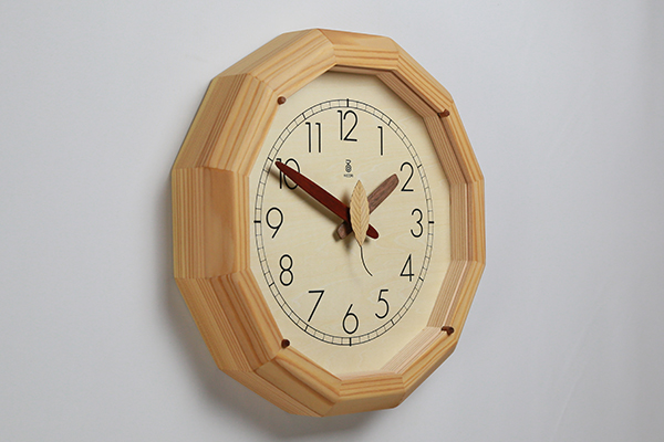 森の電葉時計（12角形）／商品一覧 キコリ 手づくり時計工房【本店】｜壁掛け 贈り物 人気 木製