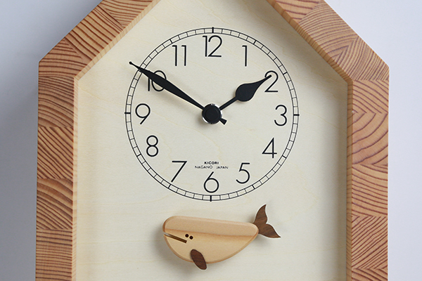 木製の掛け時計・置き時計・からくり時計など贈り物に人気の手作り時計
｜キコリ時計工房（Kicori）【本店】｜ネコとクジラの時計