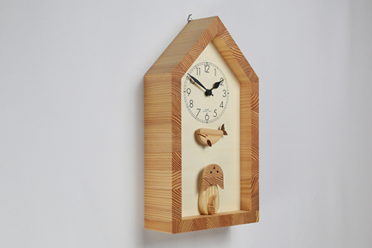 木製の掛け時計・置き時計・からくり時計など贈り物に人気の手作り時計
｜キコリ時計工房（Kicori）【本店】｜ネコとクジラの時計