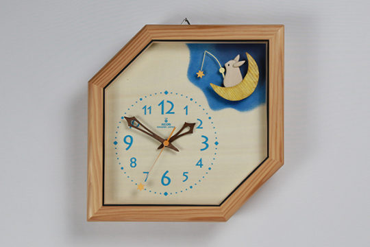 木製の掛け時計・置き時計・からくり時計など贈り物に人気の手作り時計
｜キコリ時計工房（Kicori）【本店】｜星を釣るうさぎの時計