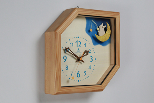木製の掛け時計・置き時計・からくり時計など贈り物に人気の手作り時計
｜キコリ時計工房（Kicori）【本店】｜星を釣るうさぎの時計